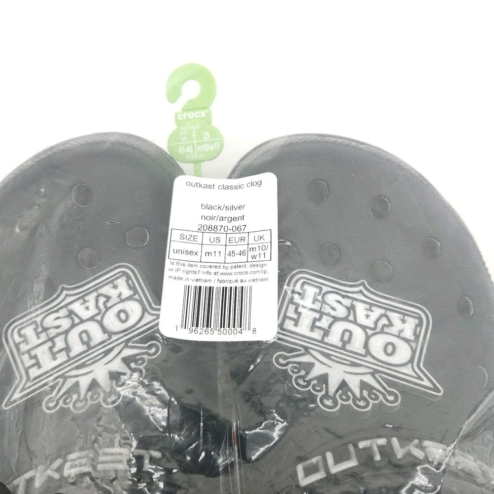 Crocs Mens 11 Black Outkast Classic Clog Slip On Shoes Hip Hop Rap Music Limited